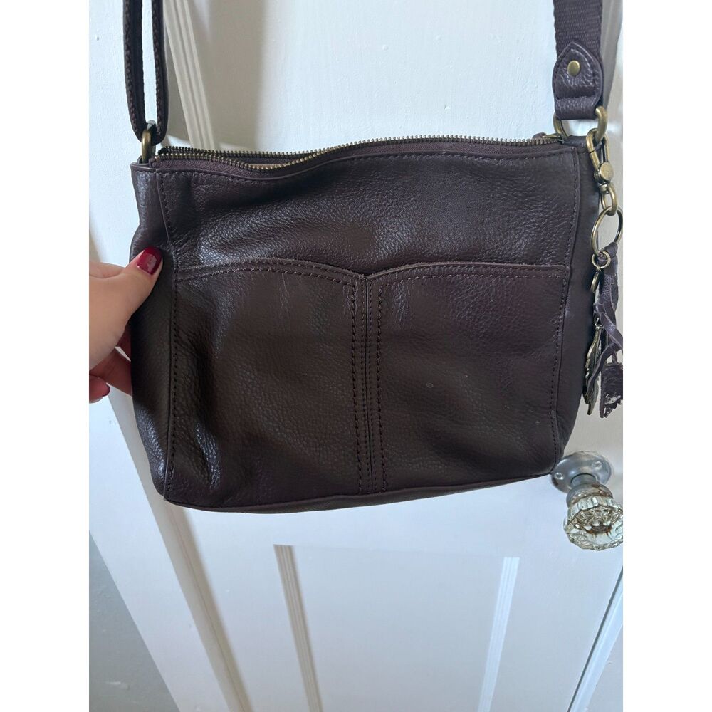 The Sak Alameda Pebbled Leather Crossbody Bag Mahogany Brown Boho Tassel Purse